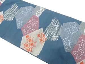 アンティーク　石畳に古典柄織り出し名古屋帯（着用可）